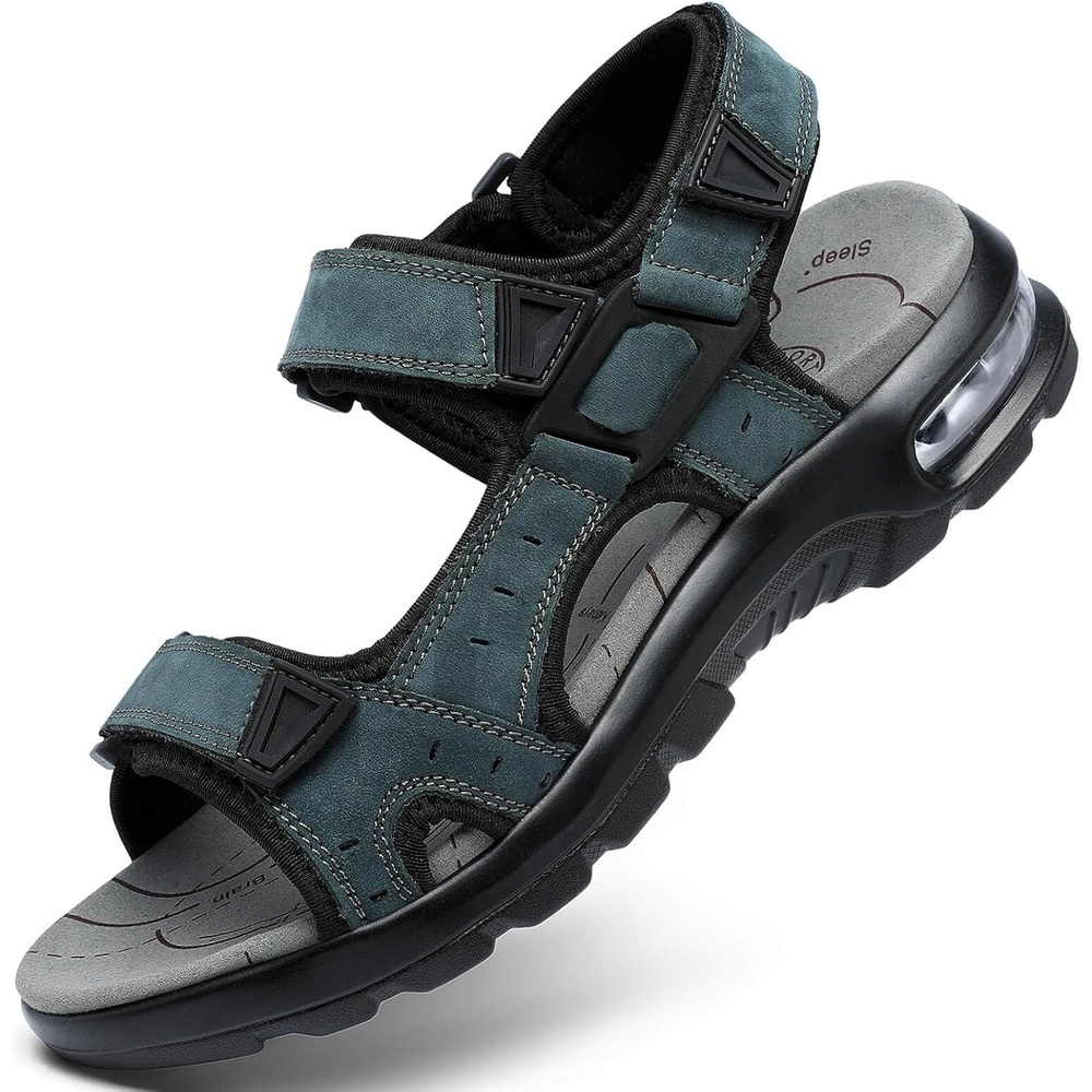 image:imageziitop Mens Athletic Sandals with Arch Support Outdoor Walking Sandals  Adjustable Straps Air Cushion NonSlip Lightweight Hiking Casual Sport SandalsGrey