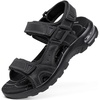 image:imageziitop Mens Athletic Sandals with Arch Support Outdoor Walking Sandals  Adjustable Straps Air Cushion NonSlip Lightweight Hiking Casual Sport SandalsAllblack