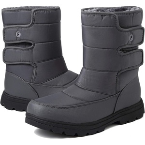 Mens Snow Boots Womens Winter Boots Waterproof Fur Lined Warm Lightweight Ankle Boots High Top Slip On Anti-Slip Casual Outdoor Shoes Booties(Grey)