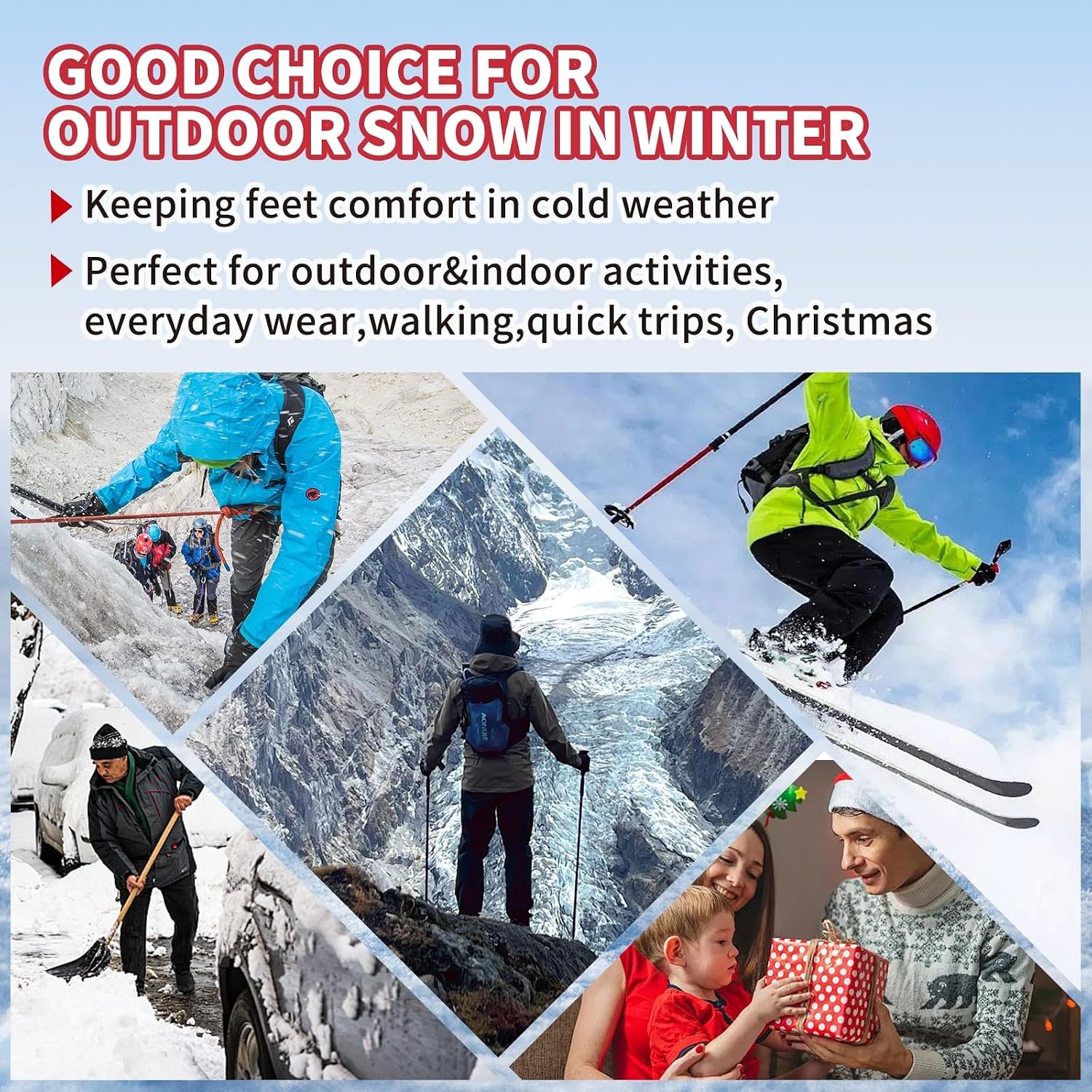 image:imageMens Snow Boots Mens Winter Boots Mens Winter Trekking Snow Boots Winter Boots for Men Waterproof Fur Lined Warm Winter Boots Men Lace up Snow Ankle Shoes Outdoor AntiSlip Lightweight Hiking BootGrey