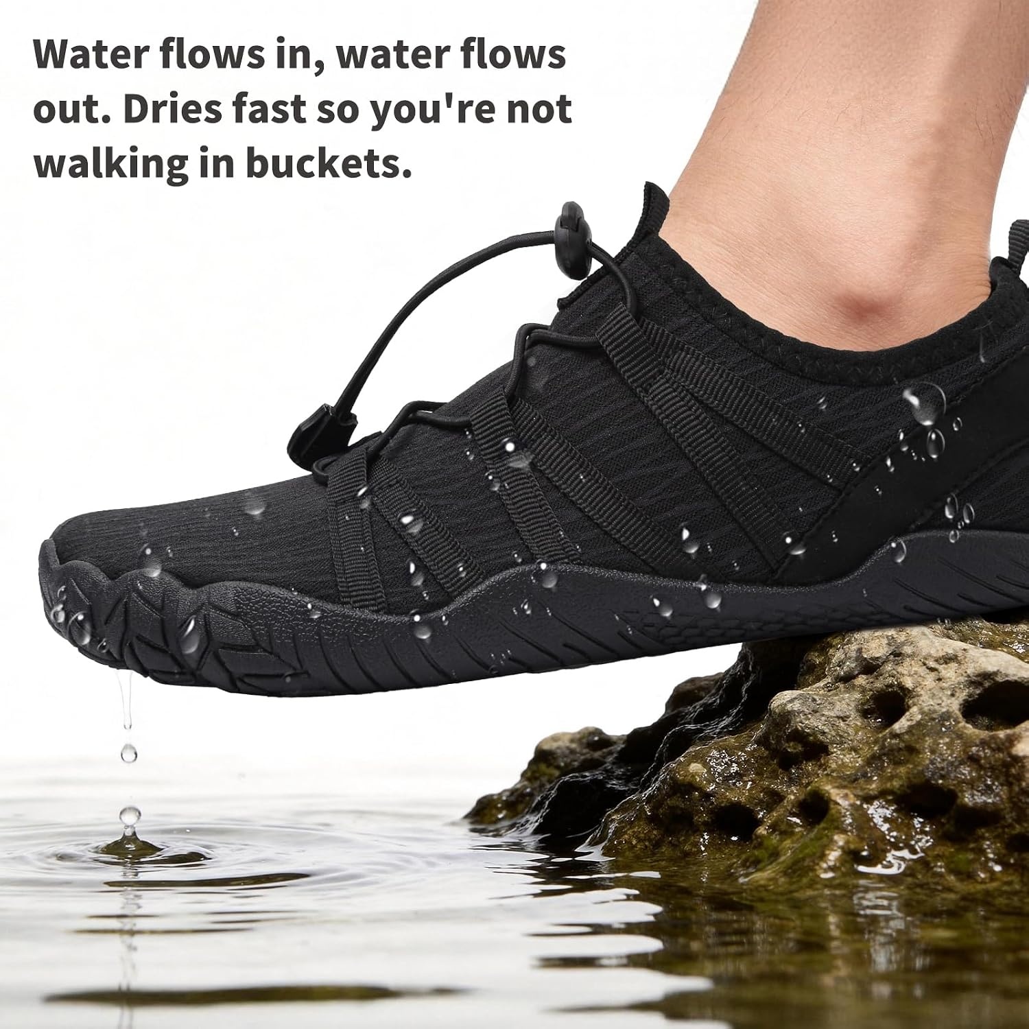 image:imageQuick Dry Barefoot Beach amp Pool Shoes Slipon for Women amp Men Surf Yoga amp Water SportsBlack83