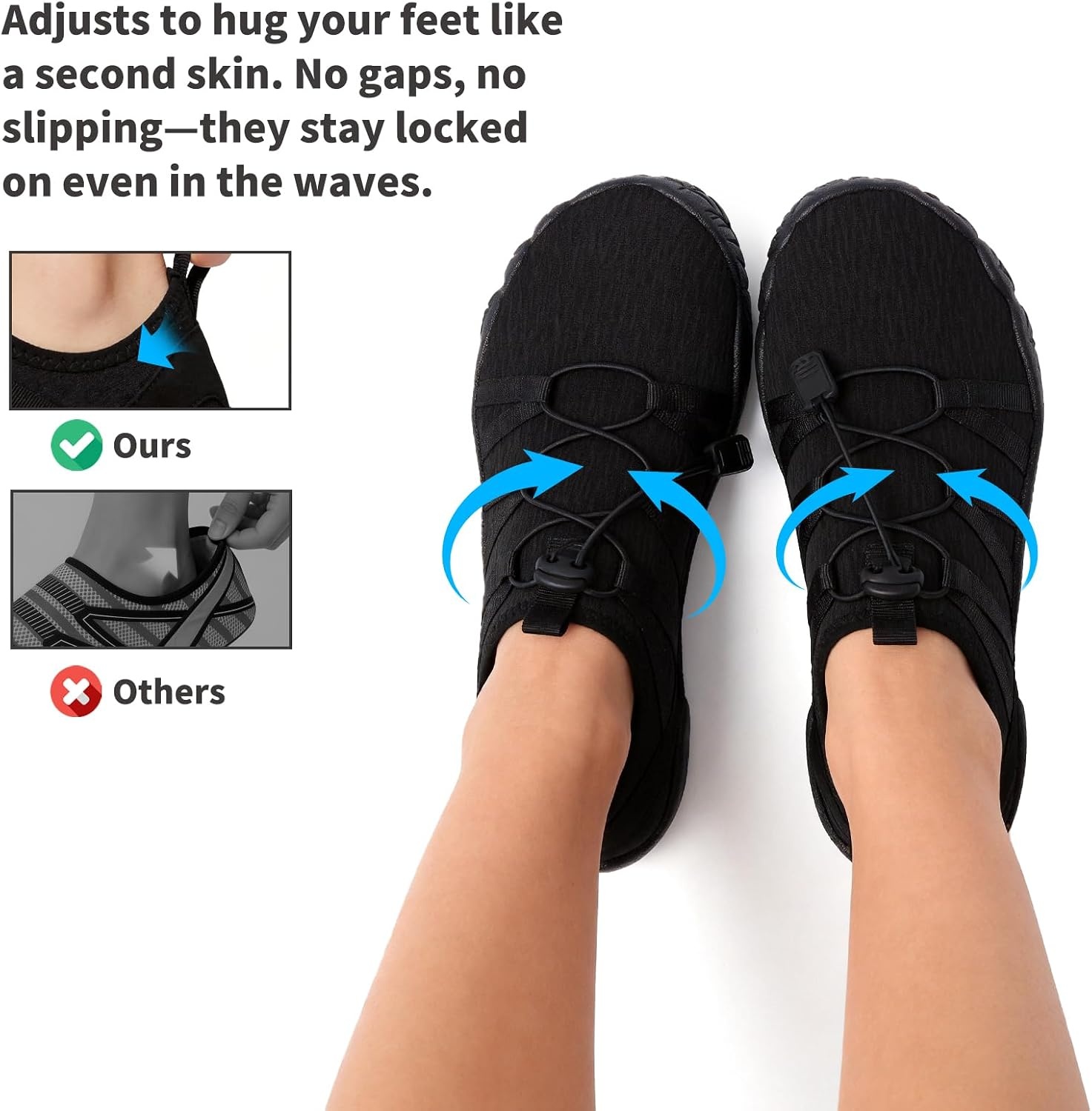 image:imageQuick Dry Barefoot Beach amp Pool Shoes Slipon for Women amp Men Surf Yoga amp Water SportsBlack83