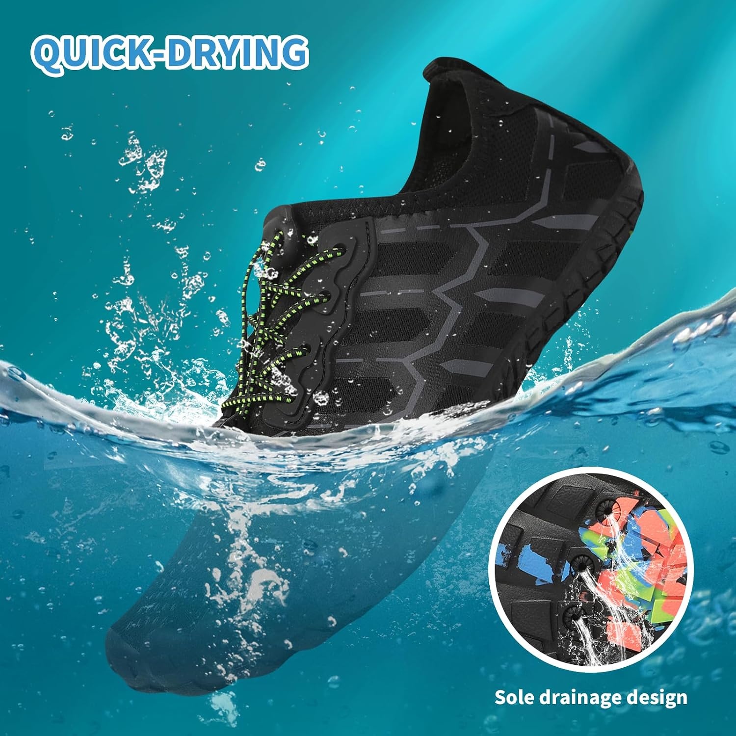 image:imageQuick Dry Barefoot Beach amp Pool Shoes Slipon for Women amp Men Surf Yoga amp Water SportsBlackgrey3131