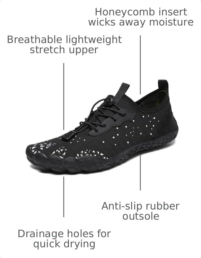image:imageQuick Dry Barefoot Beach amp Pool Shoes Slipon for Women amp Men Surf Yoga amp Water SportsBlackwhite02