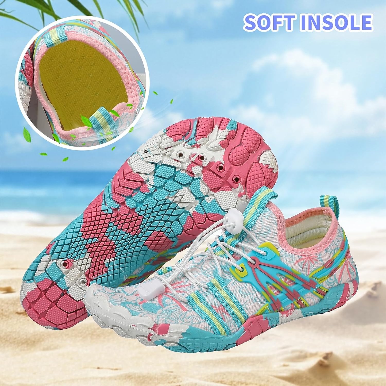image:imageQuick Dry Barefoot Beach amp Pool Shoes Slipon for Women amp Men Surf Yoga amp Water SportsGreenwhite21