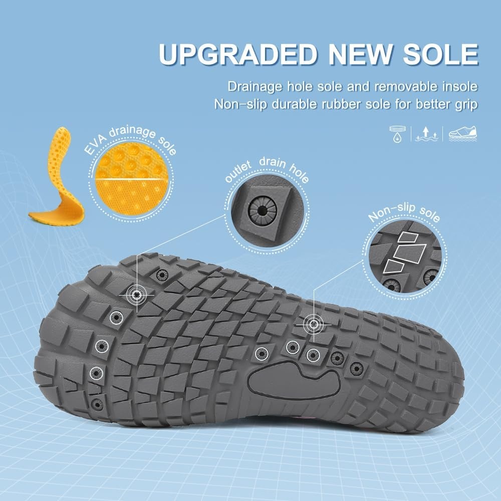 image:imageQuick Dry Barefoot Beach amp Pool Shoes Slipon for Women amp Men Surf Yoga amp Water SportsGreypink3131