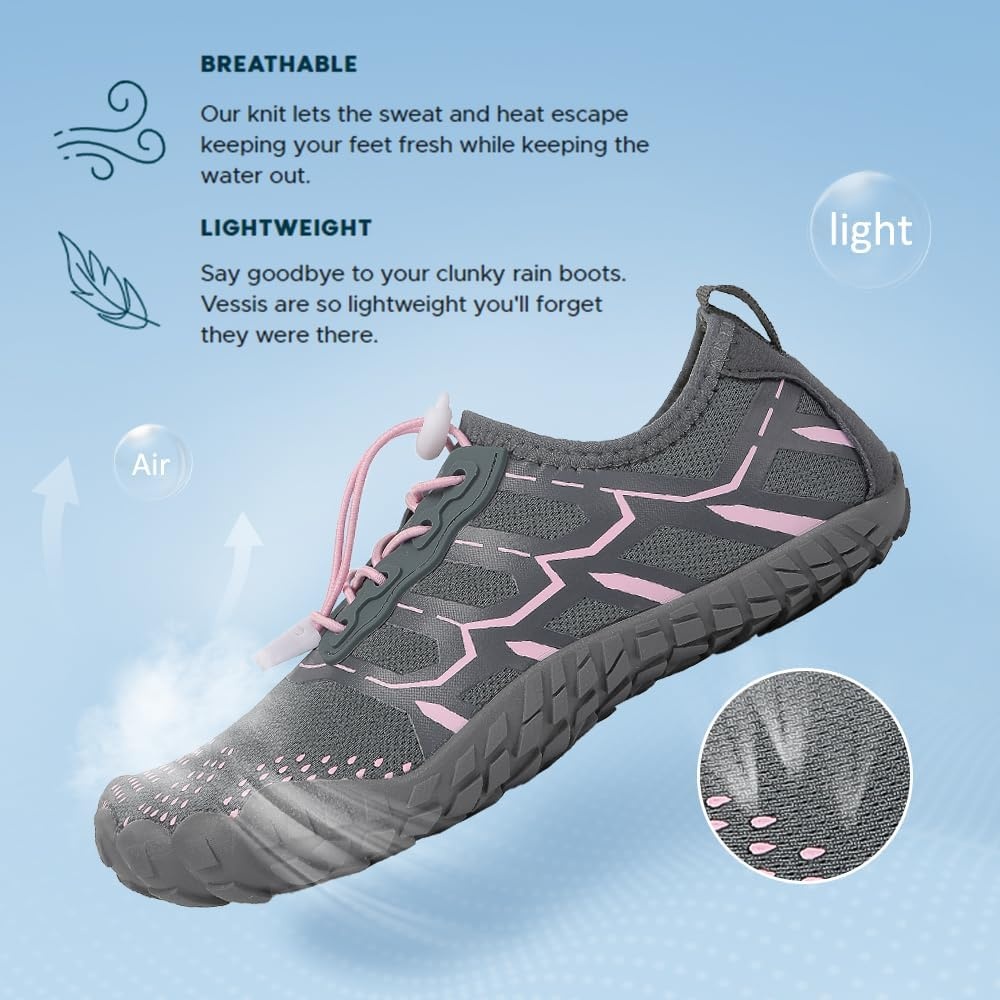 image:imageQuick Dry Barefoot Beach amp Pool Shoes Slipon for Women amp Men Surf Yoga amp Water SportsGreypink3131
