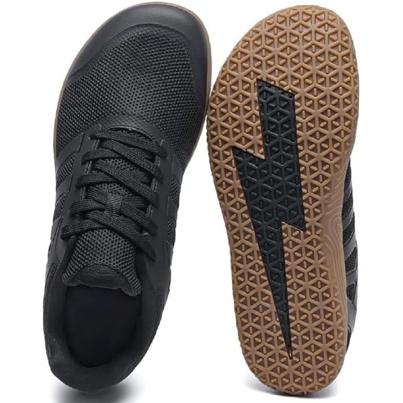 image:imageziitop Barefoot Shoes Men Sneakers Casual Wide Toe Box Running Footwear Zero Drop Tennis Minimalist Walking Grounding Shoes for Gym Workout Weightlifting Hiking Cross Training Trail ClimbingBlack Gum