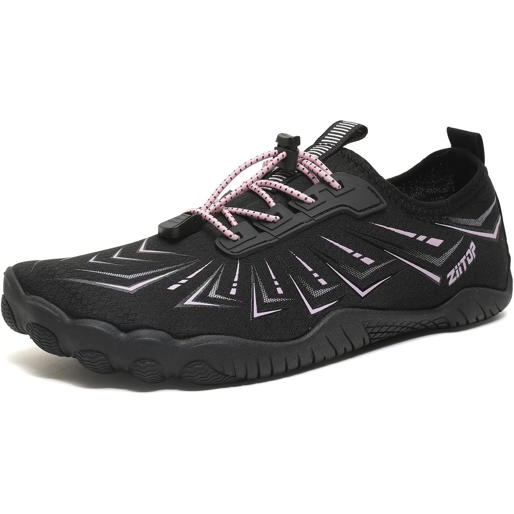 image:imageziitop Water Shoes for Men Women Beach Barefoot Swim Pool Shoes Aqua Socks  AntiSlip Breathable Quick Dry Lightweight Slipon Outdoor Sport Hiking Walking Boating Fishing Diving SurfingBlack Pink2
