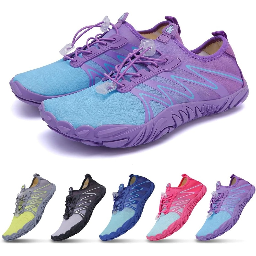 image:imageziitop Water Shoes for Men Women Beach Barefoot Swim Pool Shoes Aqua Socks  AntiSlip Breathable Quick Dry Lightweight Slipon Outdoor Sport Hiking Walking Boating Fishing Diving SurfingPurple2