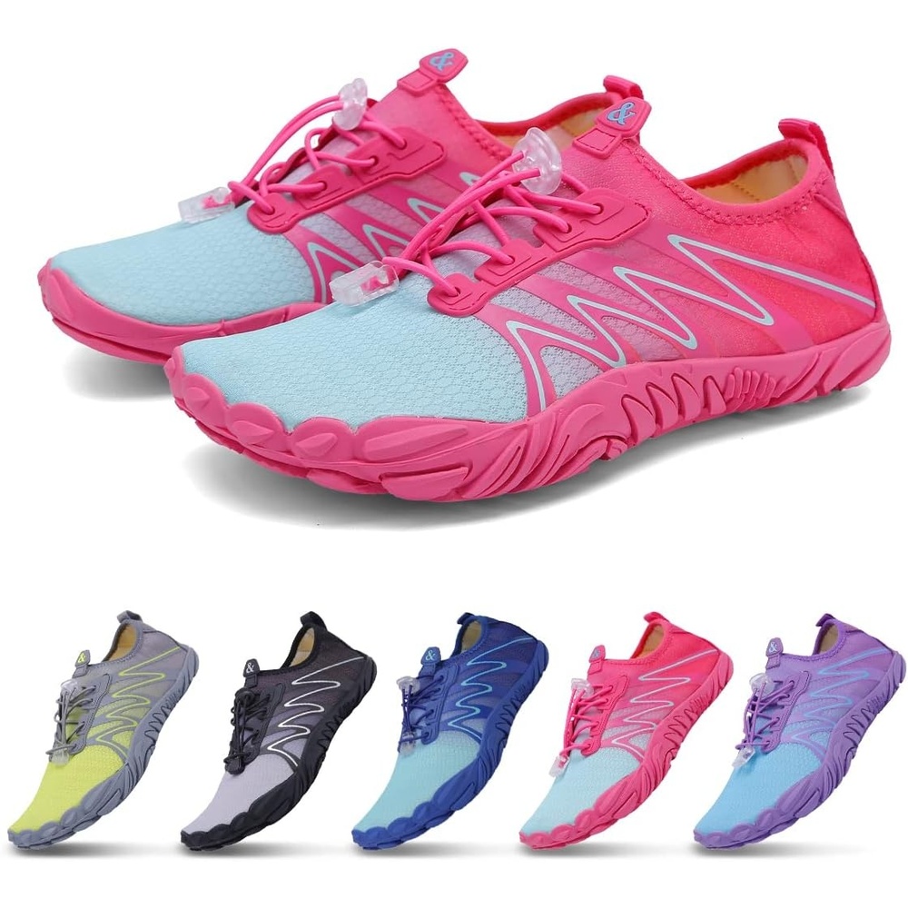 image:imageziitop Water Shoes for Men Women Beach Barefoot Swim Pool Shoes Aqua Socks  AntiSlip Breathable Quick Dry Lightweight Slipon Outdoor Sport Hiking Walking Boating Fishing Diving SurfingPink2