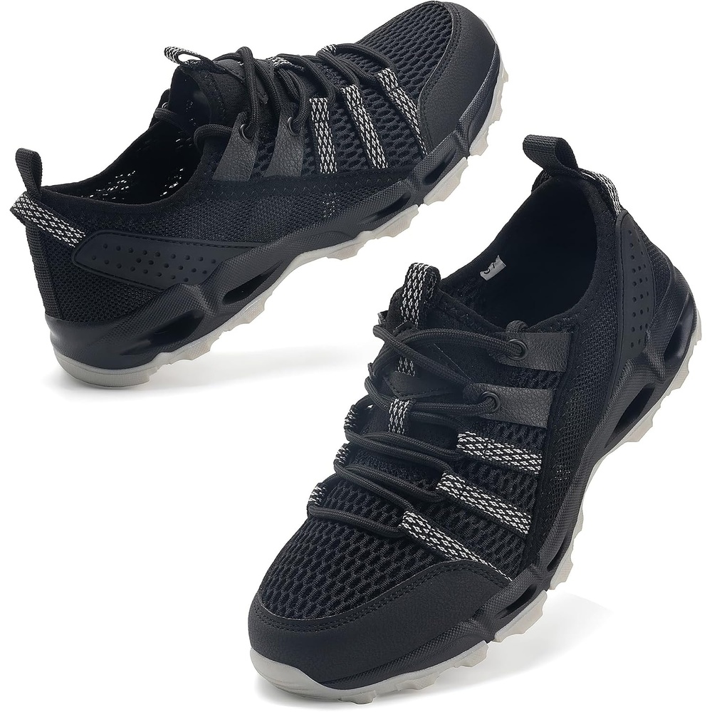 image:imageziitop Womens Hiking Water Shoes for Women Quick Dry Outdoor Sport Sneakers Non Slip Lightweight Breathable Summer Trekking and Walking Climbing ShoeBlack