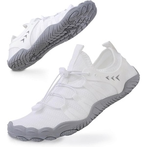 Quick Dry Barefoot Beach & Pool Shoes – Slip-on for Women & Men, Surf, Yoga & Water Sports(Greywhite-31)