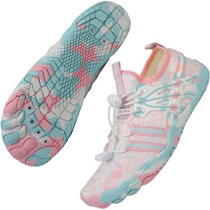 Quick Dry Barefoot Beach & Pool Shoes – Slip-on for Women & Men, Surf, Yoga & Water Sports(Pinkwhite-21)