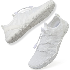 Quick Dry Barefoot Beach & Pool Shoes – Slip-on for Women & Men, Surf, Yoga & Water Sports(White-83)