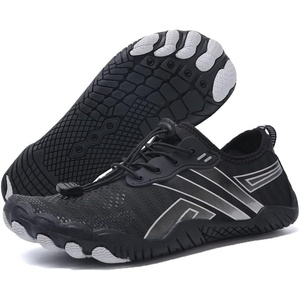Water Shoes Mens Women Barefoot Shoes Quick Dry Aqua Outdoor Sports for Swim Pool Beach Surf Walk Water Yoga River Lake Hiking Kayaking(Black+grey)