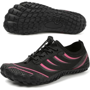 Water Shoes Mens Women Barefoot Shoes Quick Dry Aqua Outdoor Sports for Swim Pool Beach Surf Walk Water Yoga River Lake Hiking Kayaking(Black+rose Red)