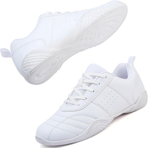 ziitop Cheer Shoes Girls Kids Youth White Cheerleading Shoe Sneakers Athletic Training Dance Walking(White-01)