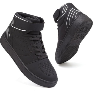 ziitop Motorcycle Boots for Men Riding Shoes Ankle Strap Moto Sneakers(Black)