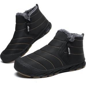 ziitop Snow Boots Mens Waterproof Winter Boots Fur Lined Warm Ankle Boots | Zipper Closure Slip on Outdoor Boot Comfortable Walking Shoes(Black)
