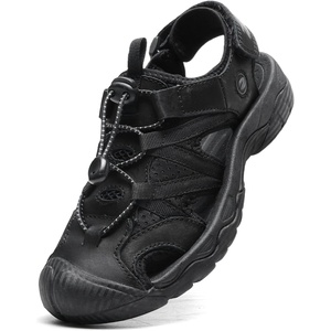ziitop Womens Hiking Sandals Closed Toe Summer Outdoor Walking Sandal | Adventurous Beach Lace Adjustable Double Buckle Water Shoes(Allblack)