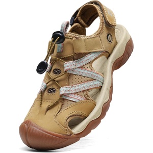 ziitop Womens Hiking Sandals Closed Toe Summer Outdoor Walking Sandal | Adventurous Beach Lace Adjustable Double Buckle Water Shoes(Beigeyellow)