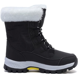 ziitop Womens Snow Boots Waterproof Warm Fur Lined Mid Calf Winter Boots | Lace Up Cold-Resistant Outdoor Walking Shoes for Women Ladies Booties(Black)