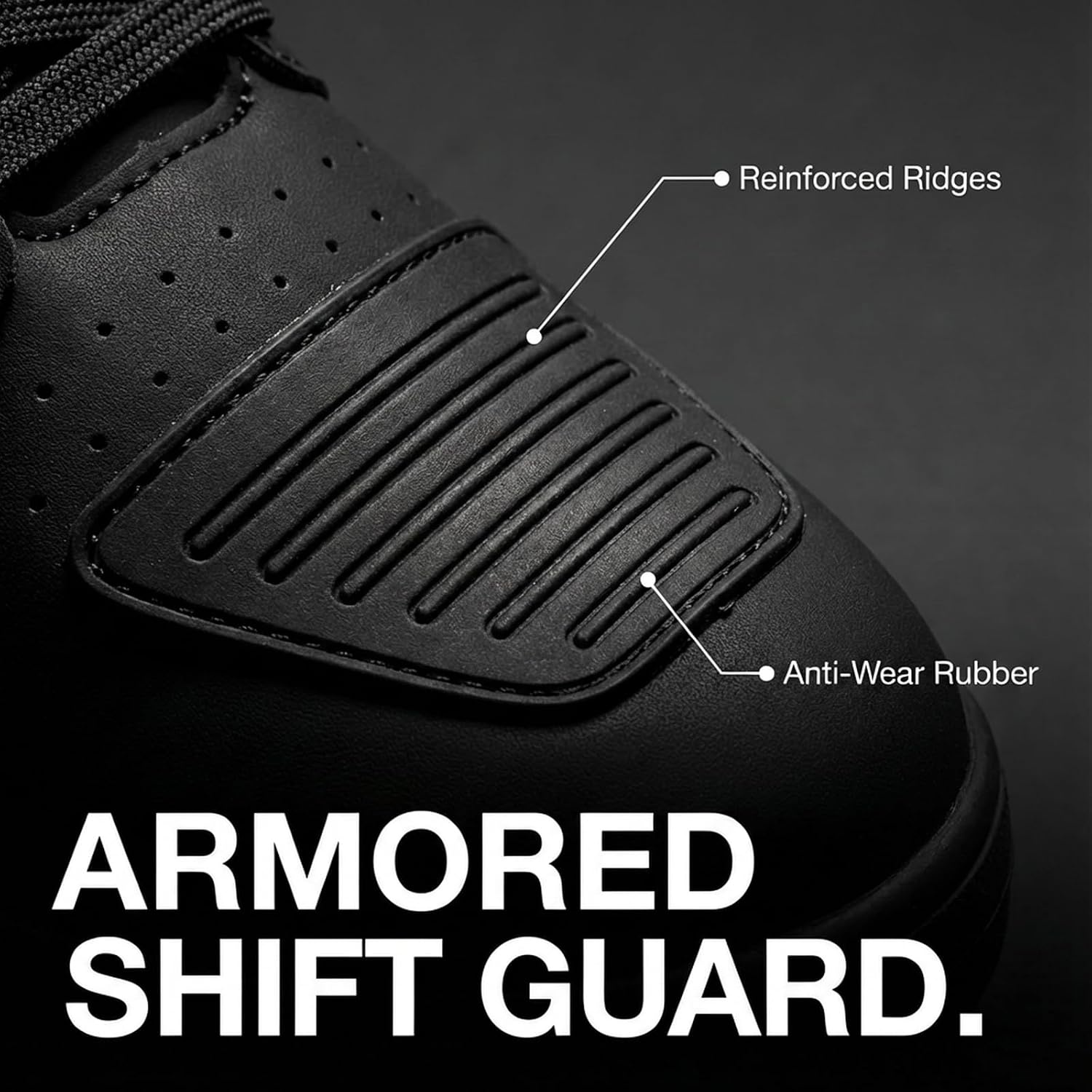 image:imageziitop Motorcycle Boots for Men Riding Shoes Ankle Strap Moto SneakersBlack