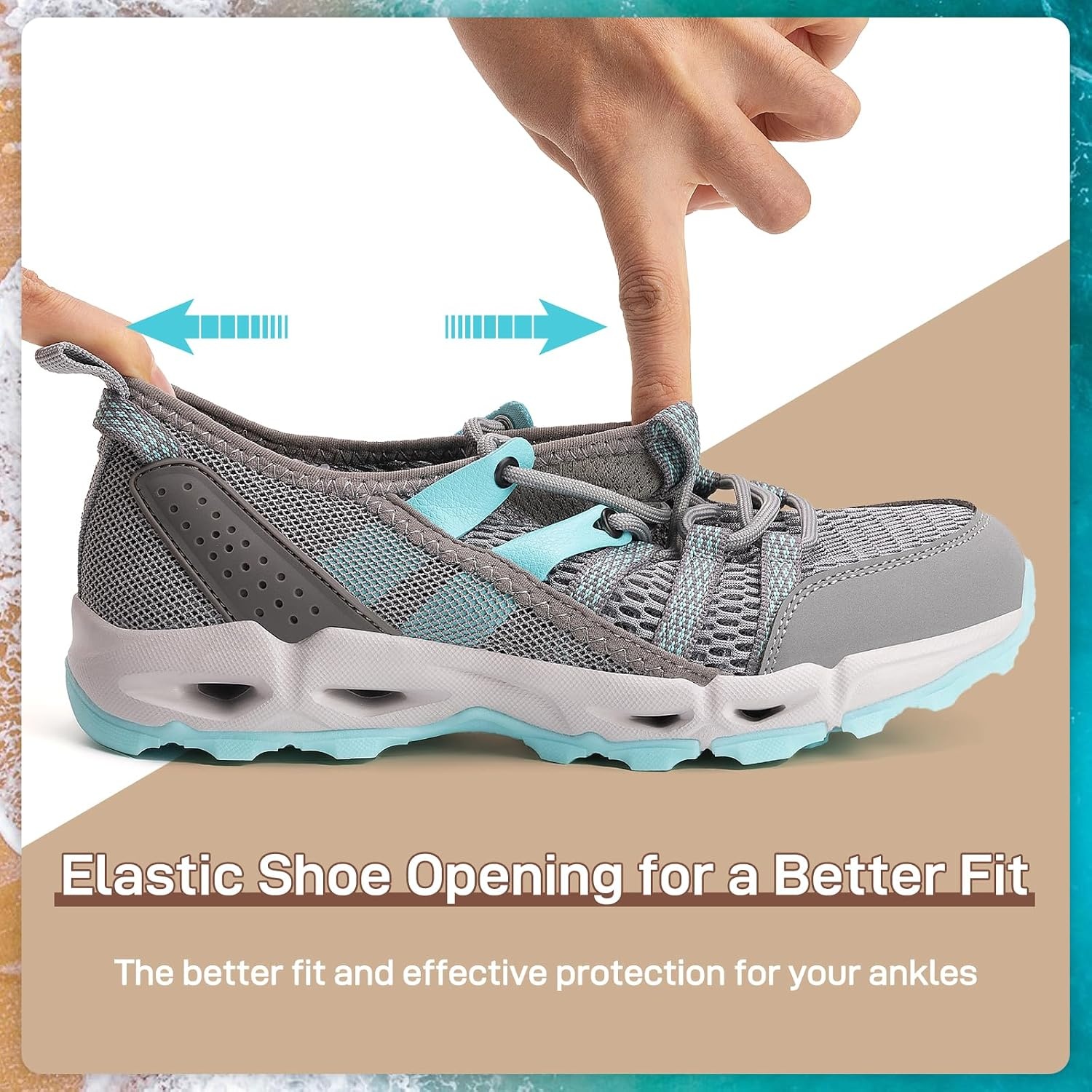 image:imageziitop Womens Hiking Water Shoes for Women Quick Dry Outdoor Sport Sneakers Non Slip Lightweight Breathable Summer Trekking and Walking Climbing ShoeMoonlight