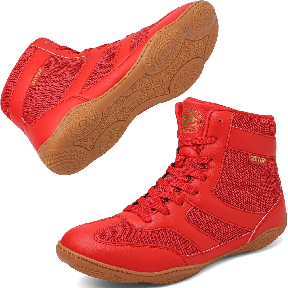 image:imageWrestling Shoes Men Boxing Shoe for Men Weightlifting Powerlifting DeadliftRed