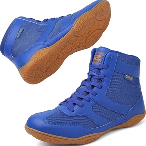Wrestling Shoes Men Boxing Shoe for Men Weightlifting Powerlifting Deadlift(Blue)