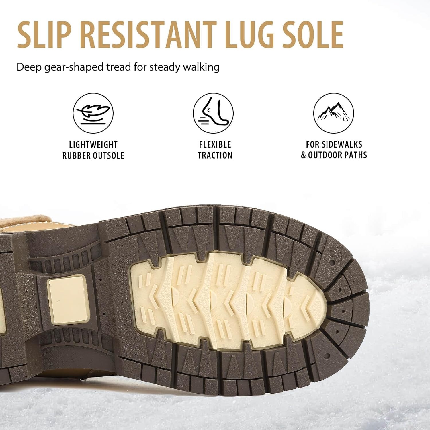 image:imageziitop Womens Winter Boots Waterproof Snow Boots Fur Lined Lace Up Side ZipCamel