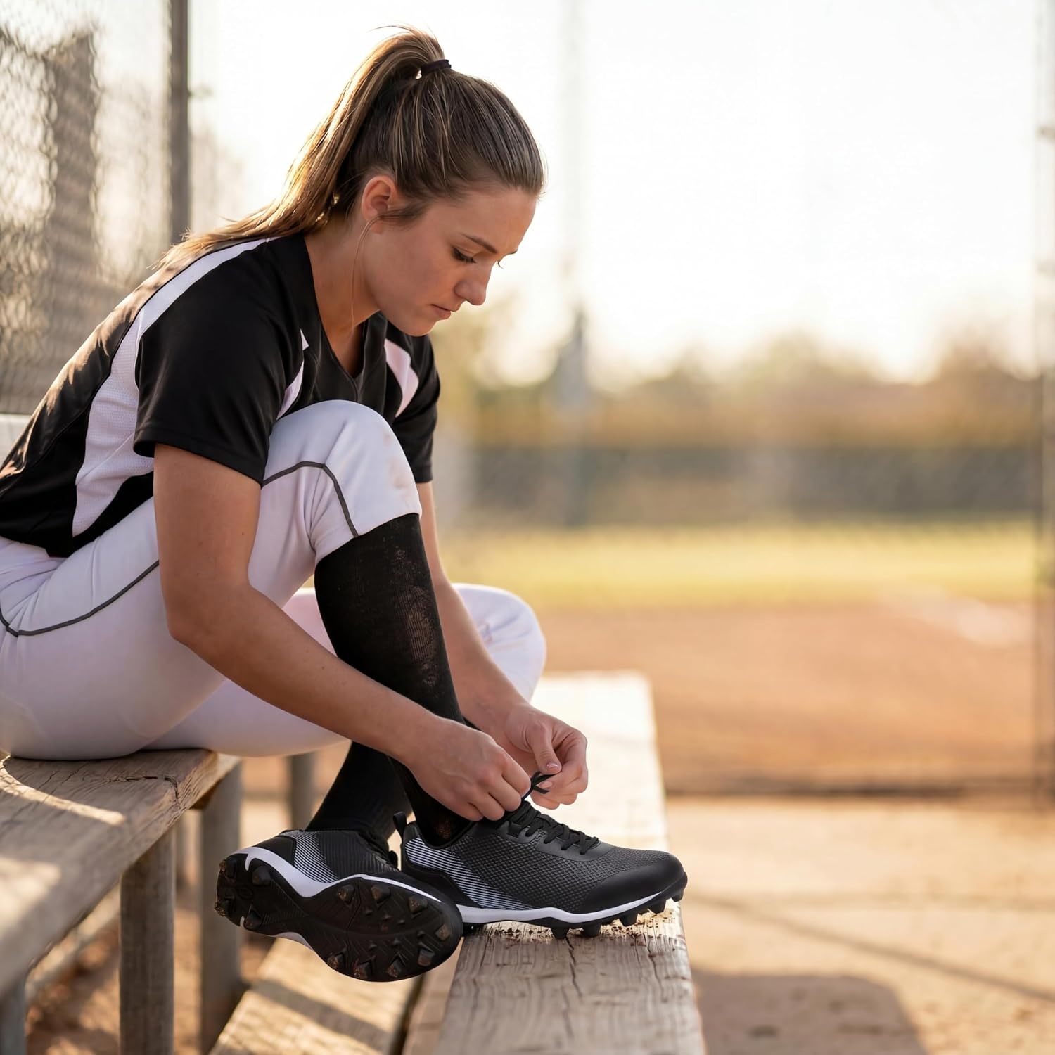image:imageSoftball Cleats for Women Baseball Cleats Lacrosse MoldedBlack