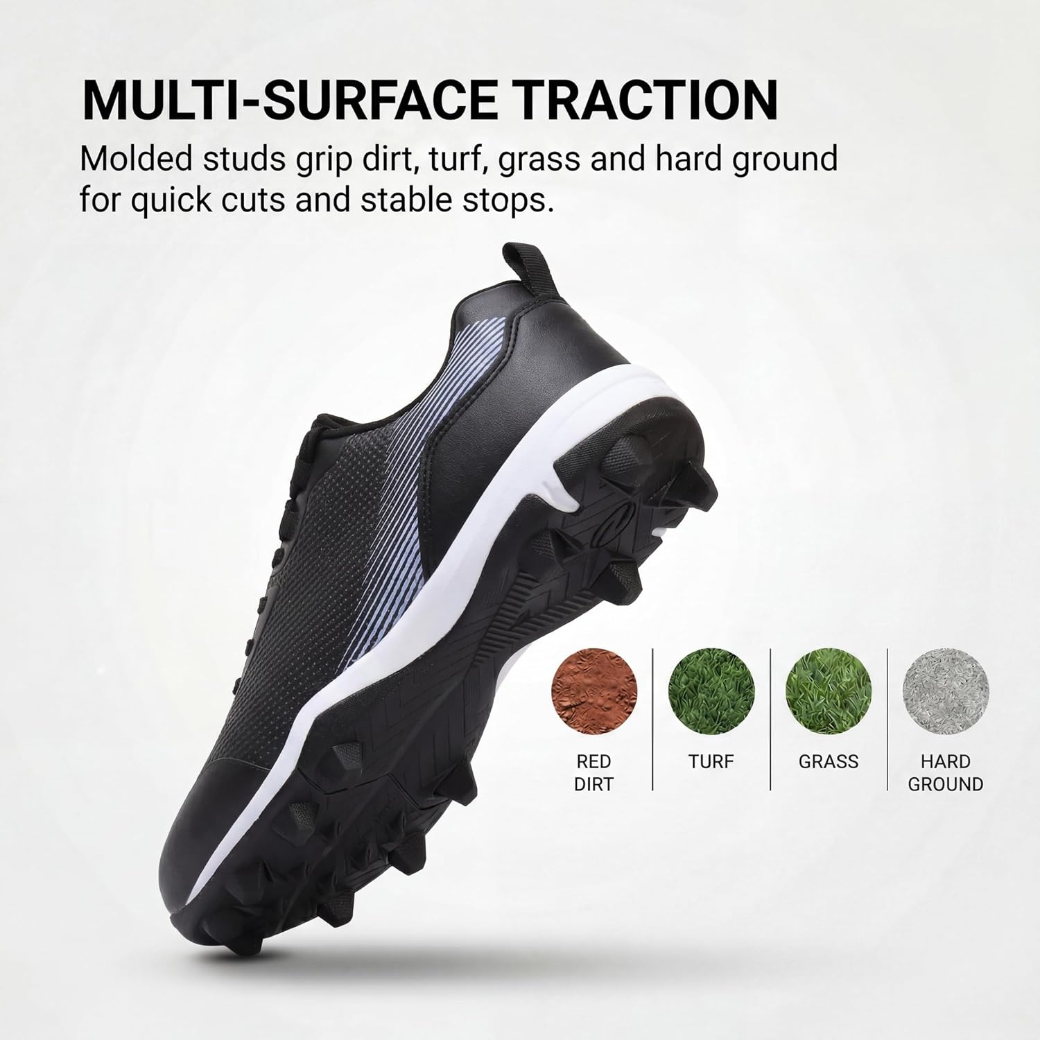 image:imageSoftball Cleats for Women Baseball Cleats Lacrosse MoldedBlack