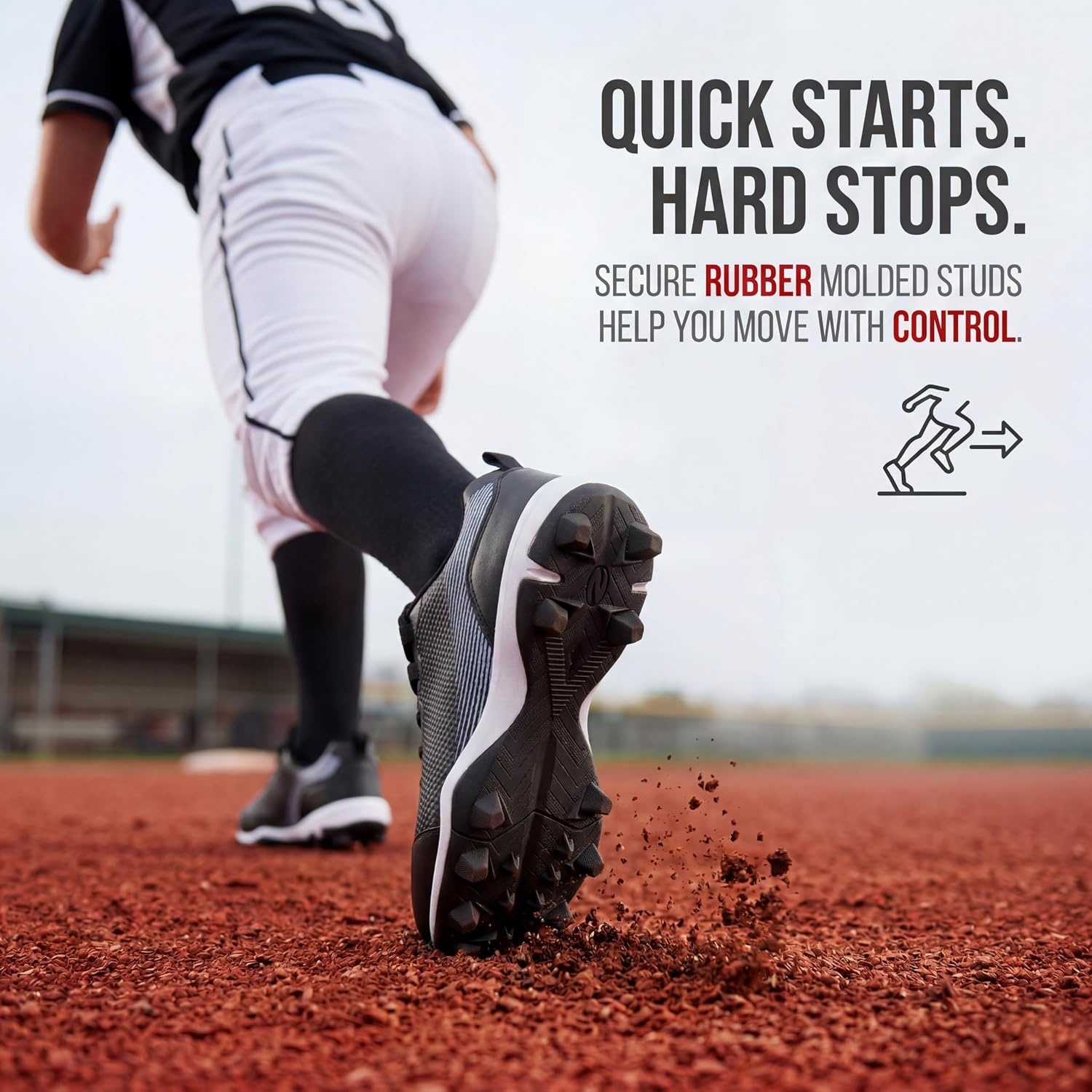 image:imageSoftball Cleats for Women Baseball Cleats Lacrosse MoldedBlack