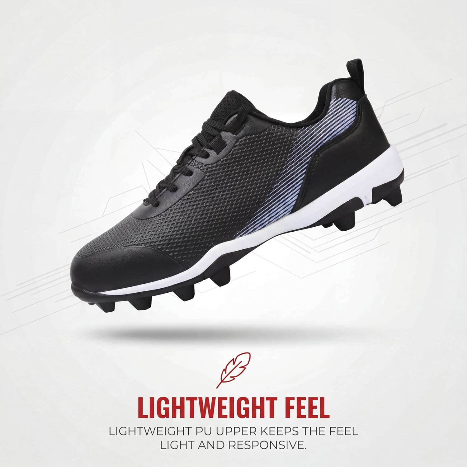 image:imageSoftball Cleats for Women Baseball Cleats Lacrosse MoldedBlack