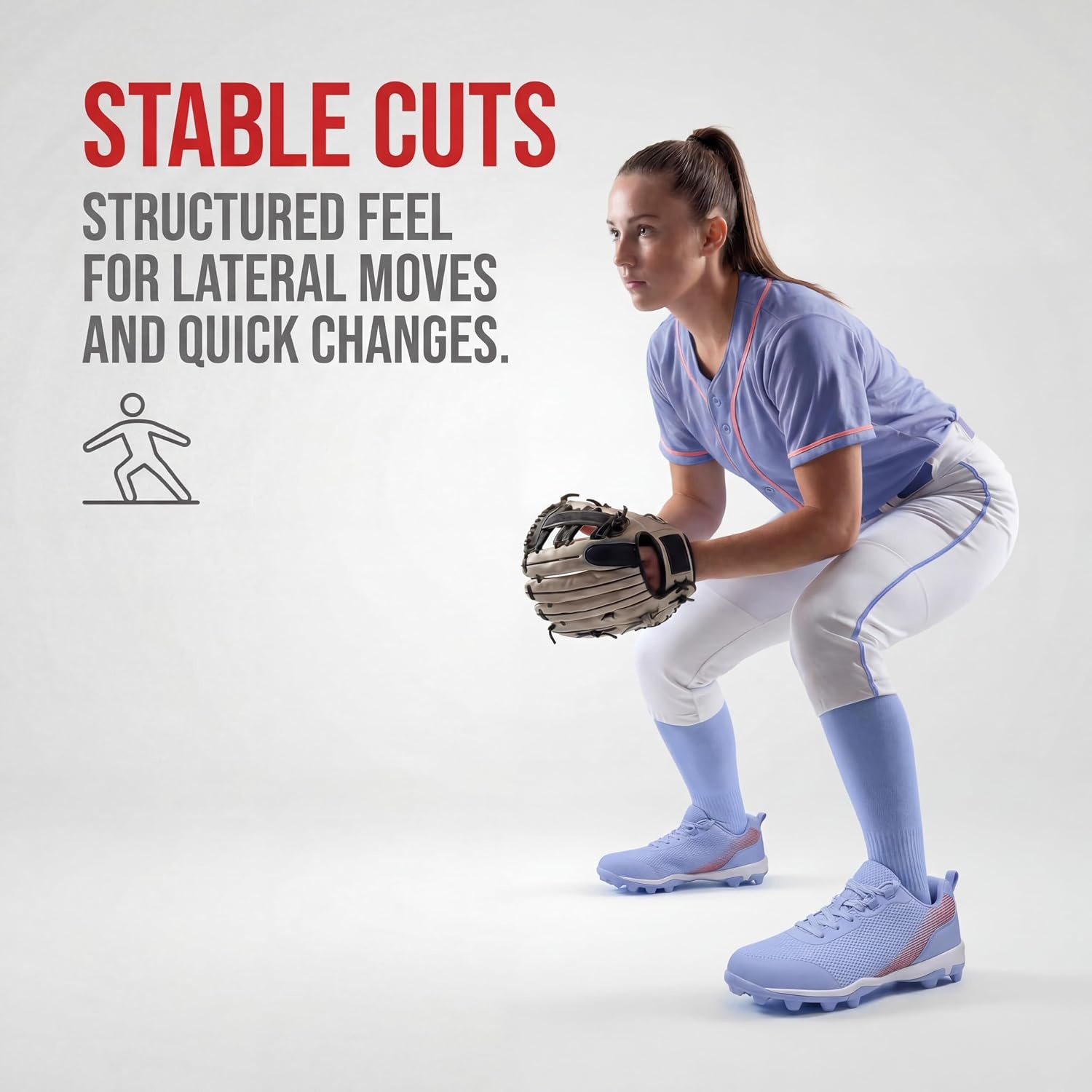 image:imageSoftball Cleats for Women Baseball Cleats Lacrosse MoldedLightblue