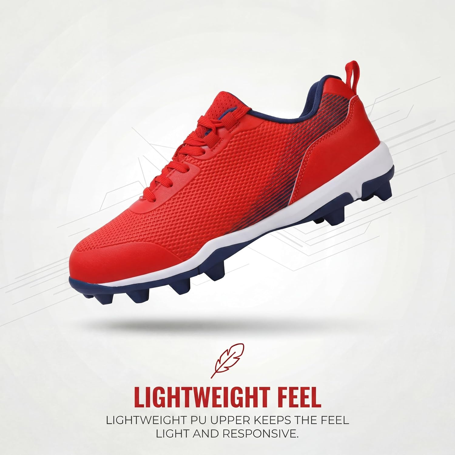 image:imageSoftball Cleats for Women Baseball Cleats Lacrosse MoldedRed