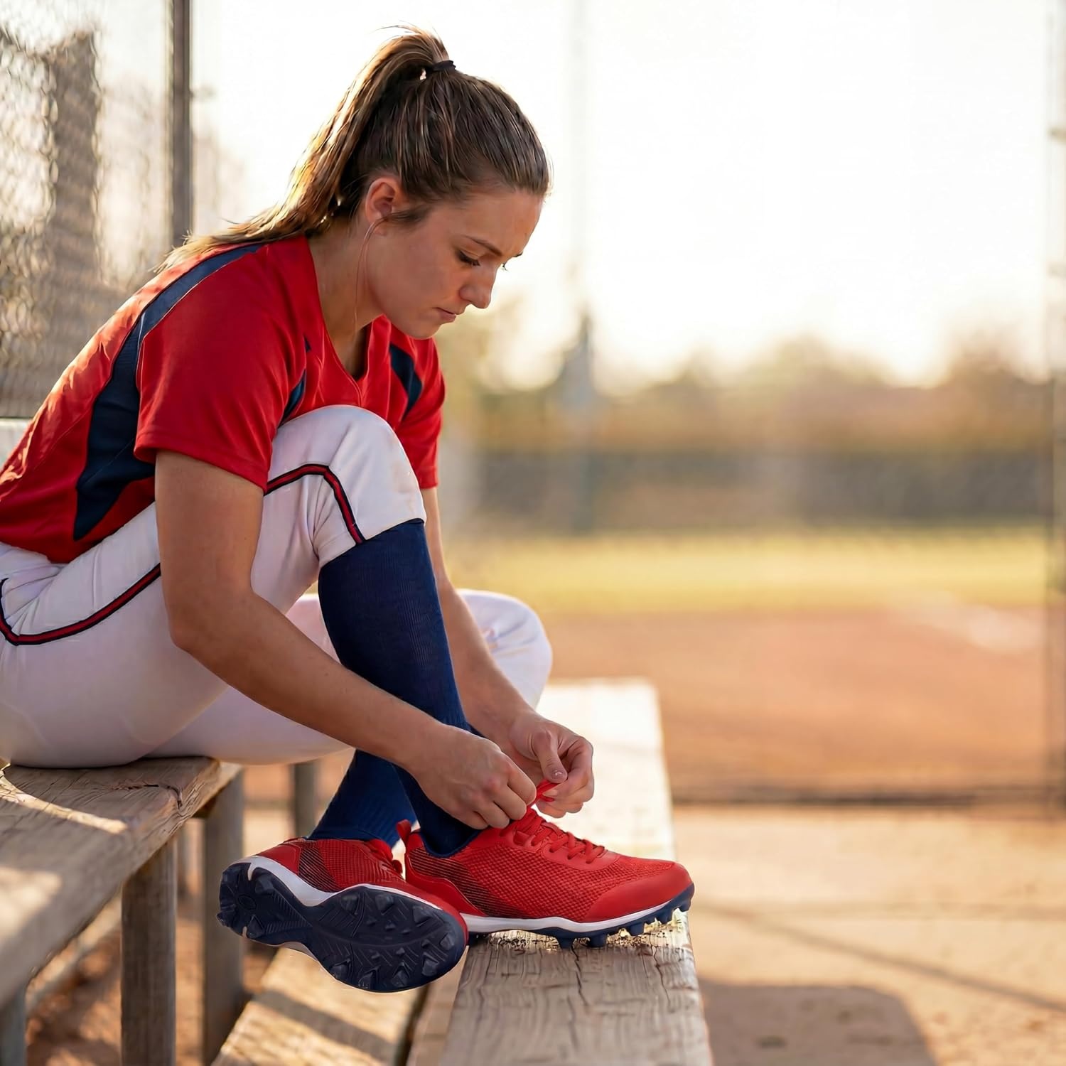 image:imageSoftball Cleats for Women Baseball Cleats Lacrosse MoldedRed