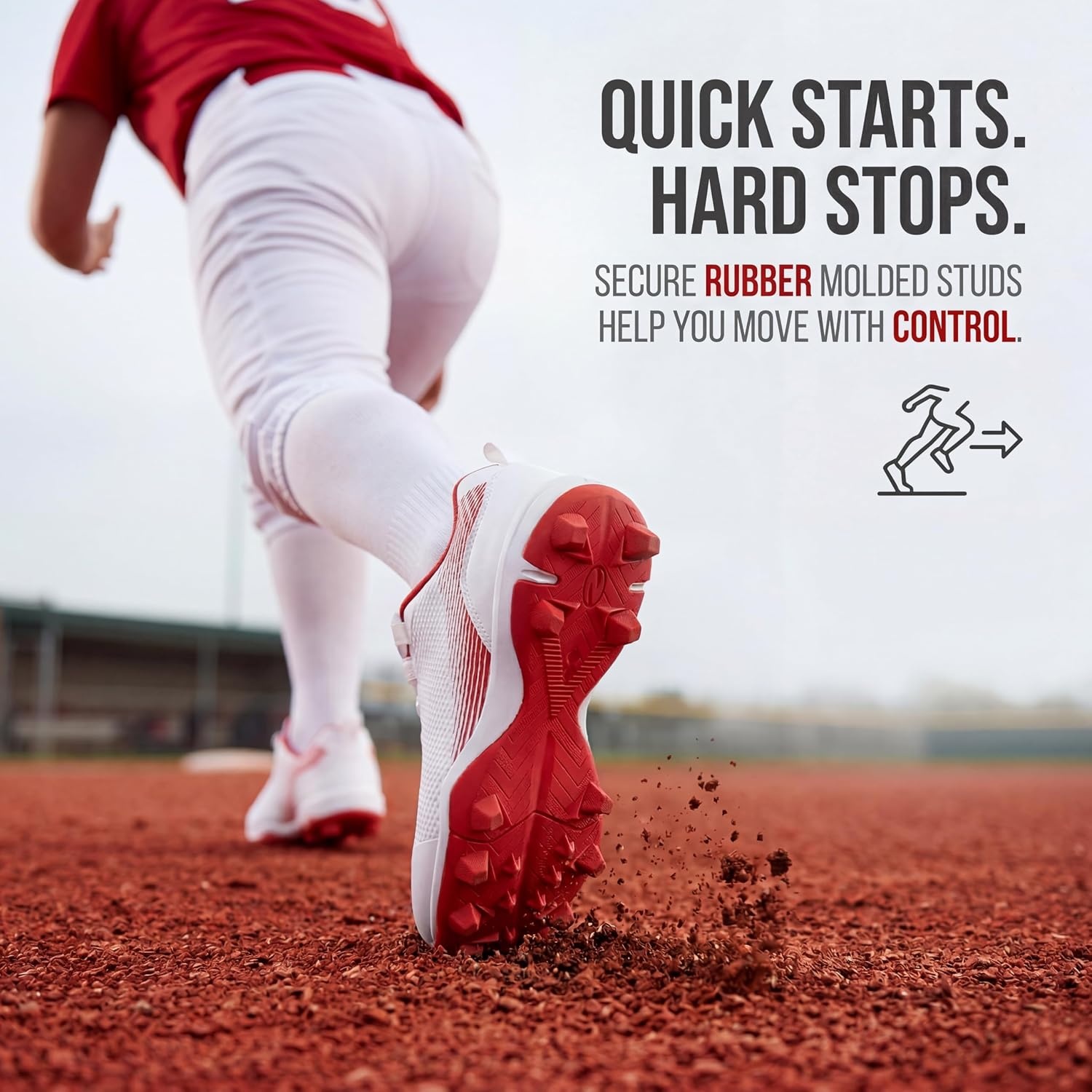 image:imageSoftball Cleats for Women Baseball Cleats Lacrosse MoldedWhite