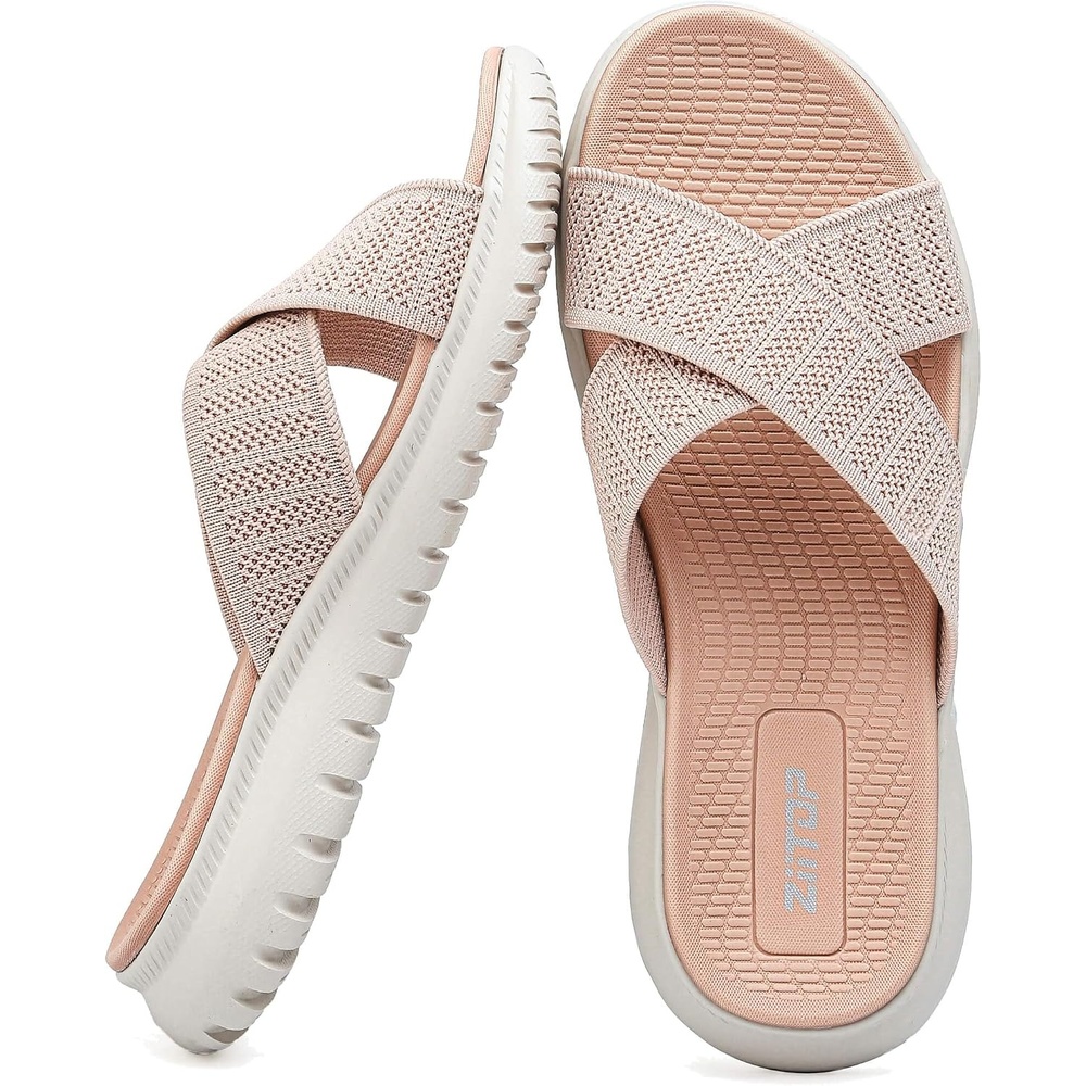 image:imageziitop Orthopedic Slides Sandals For Women Breathable Mesh Sports Athletic Casual Slippers Sandals Lightweight Non Slip With Arch SupportPink