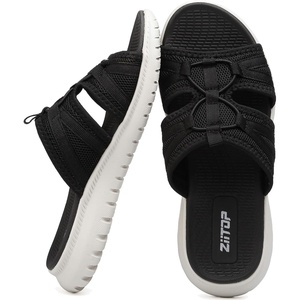 ziitop Orthopedic Slides Sandals For Women Breathable Mesh Sports Athletic Casual Slippers Sandals Lightweight Non Slip With Arch Support(Black-2)