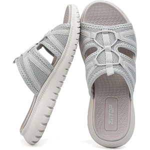 ziitop Orthopedic Slides Sandals For Women Breathable Mesh Sports Athletic Casual Slippers Sandals Lightweight Non Slip With Arch Support(Grey)