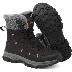 ziitop Men’s Winter Snow Boots Waterproof Warm Fur Lined Insulated Boots(Black)