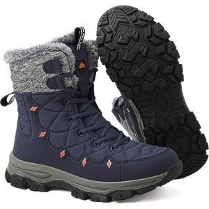 ziitop Men’s Winter Snow Boots Waterproof Warm Fur Lined Insulated Boots(Blue)