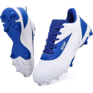 ziitop Baseball Cleats Mens Softball Cleat Turf Shoes for Men(Whiteblue)