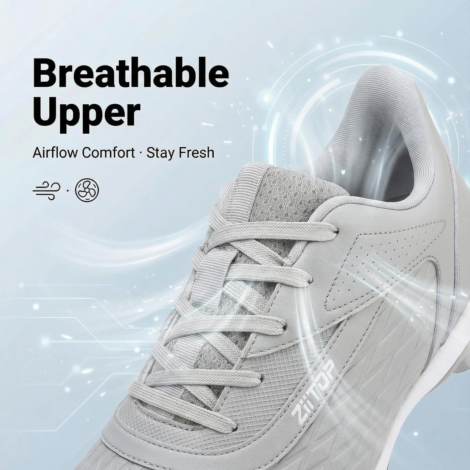 image:imageziitop Baseball Cleats Mens Softball Cleat Turf Shoes for MenGrey