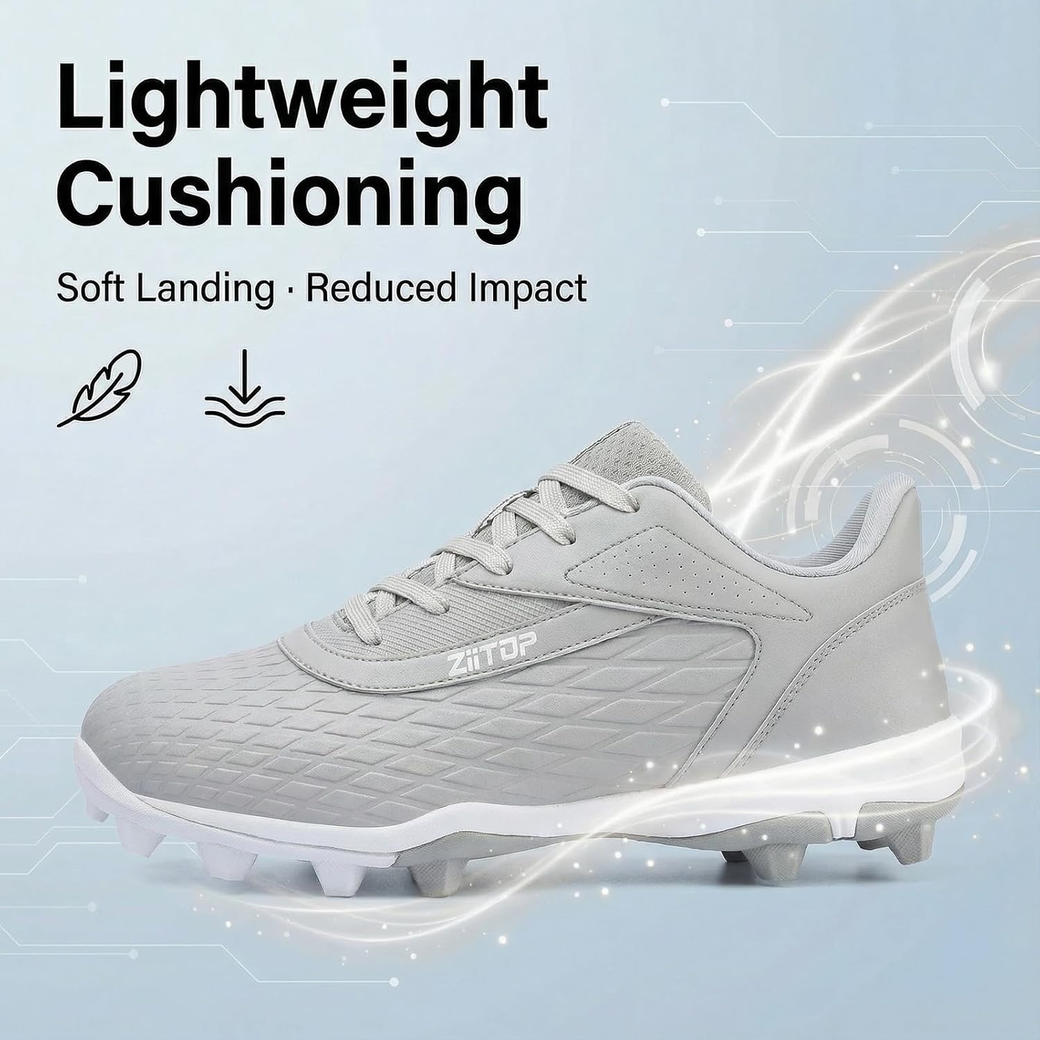 image:imageziitop Baseball Cleats Mens Softball Cleat Turf Shoes for MenGrey