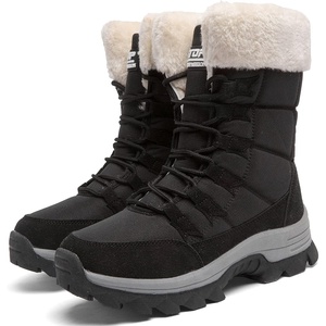 ziitop Womens Winter Snow Boots Waterproof Fur Lined Warm(Black+white-1)